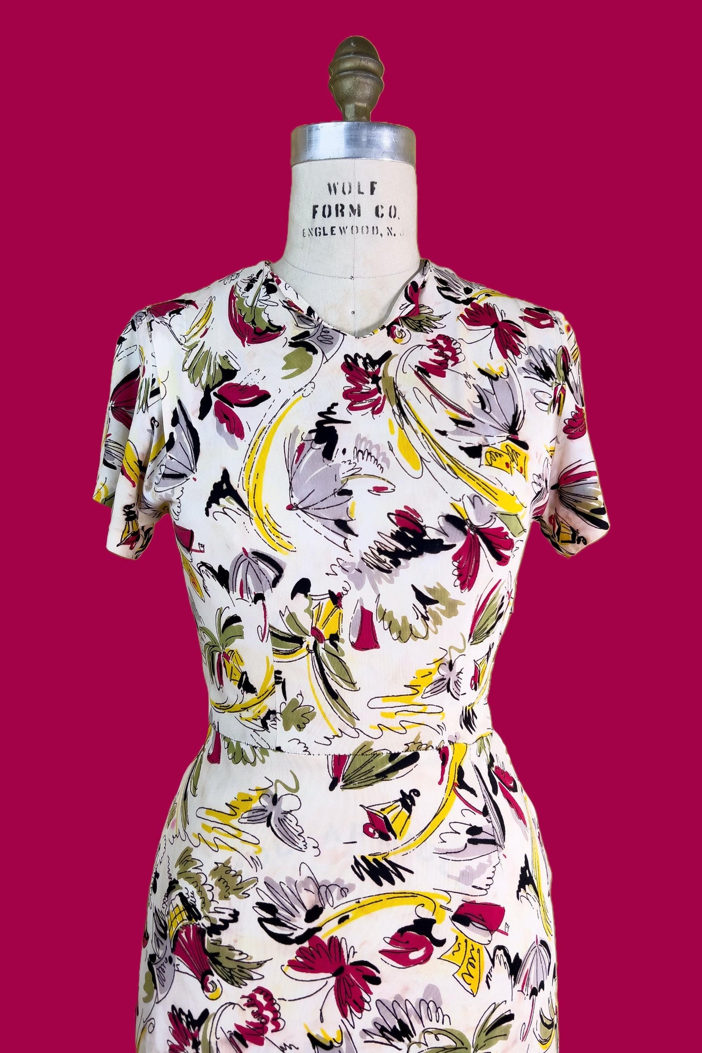 1940s Rayon Umbrella Dress