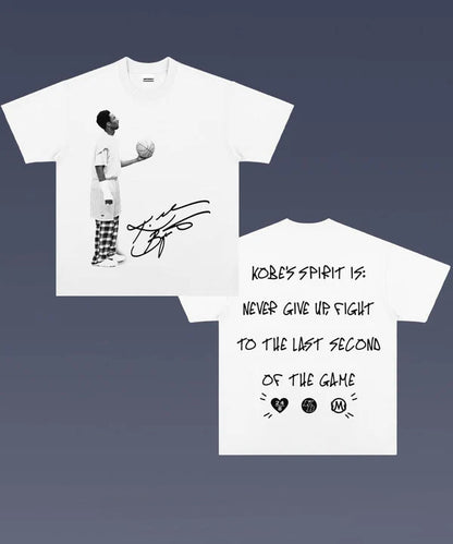Kobe Bryant Spirit Graphic Tee Never Give Up Quote Shirt