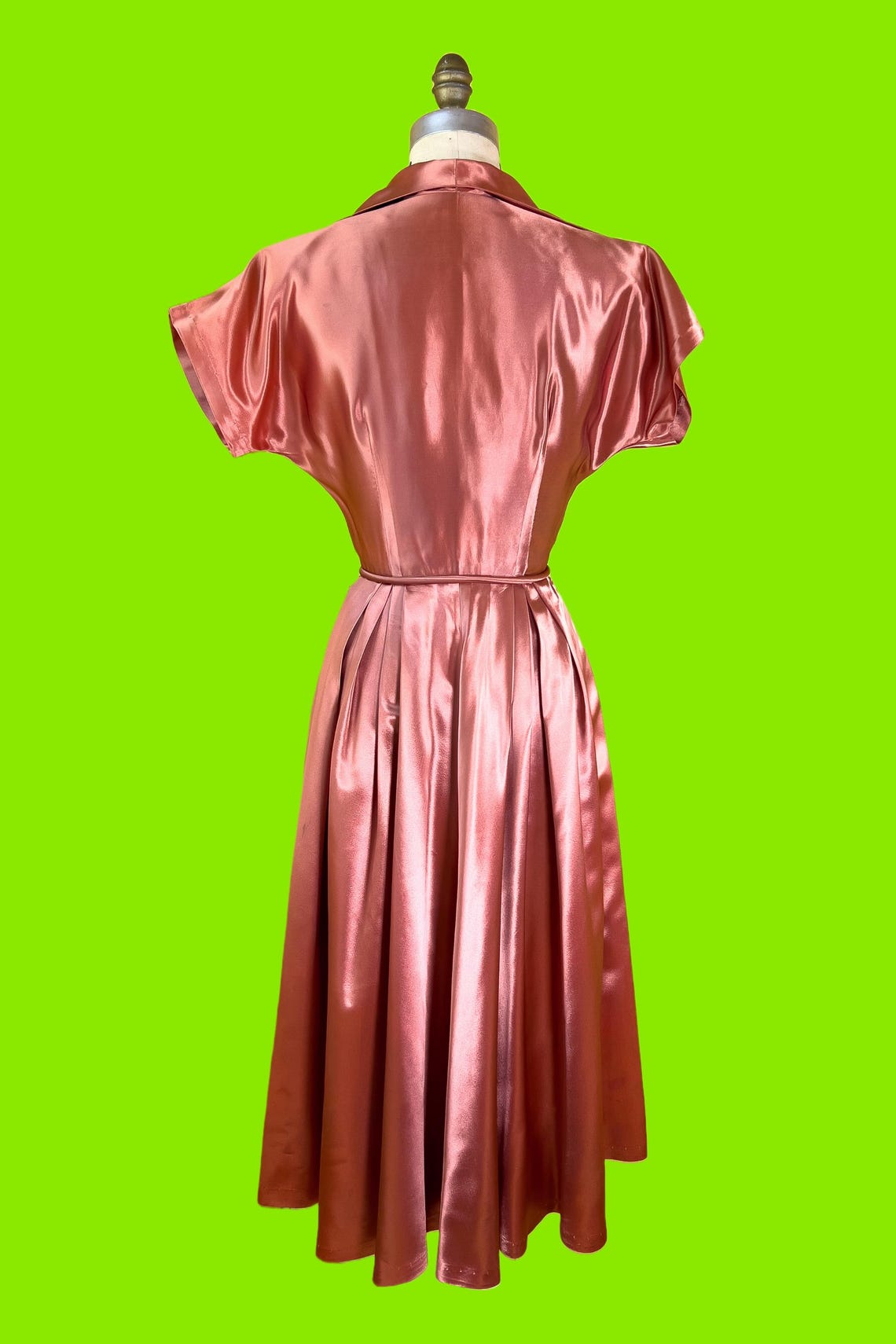 1950s Copper Satin Cocktail Dress