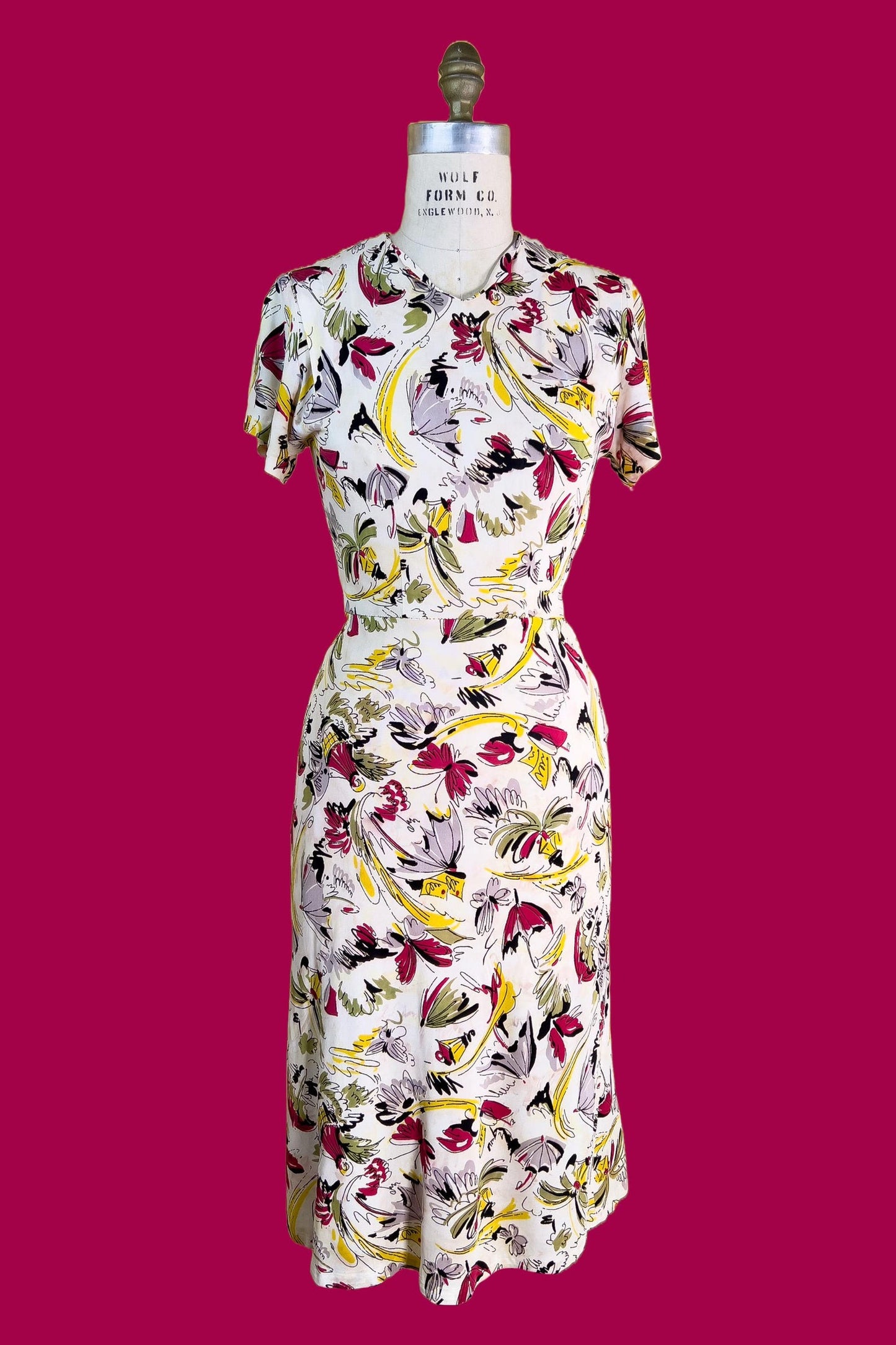 1940s Rayon Umbrella Dress