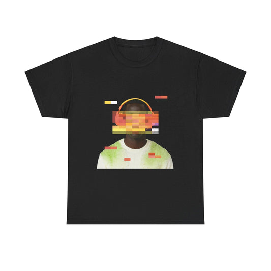 Glitch Art Headphones Graphic Tee