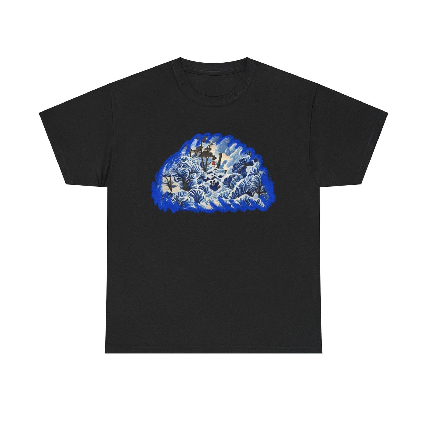Blue Ocean Waves Japanese Tee