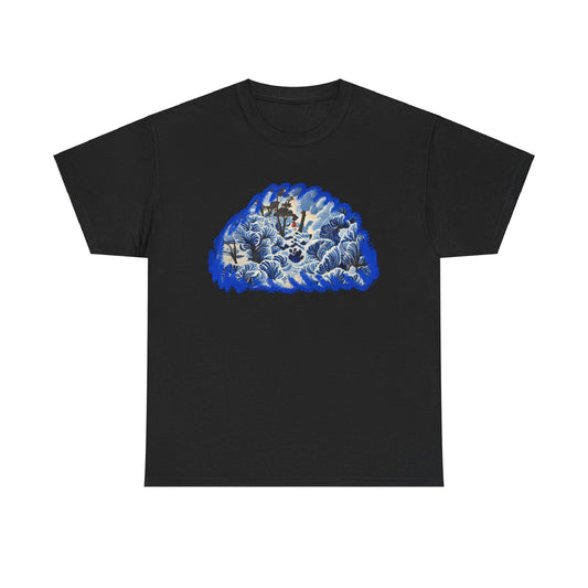Blue Ocean Waves Japanese Tee