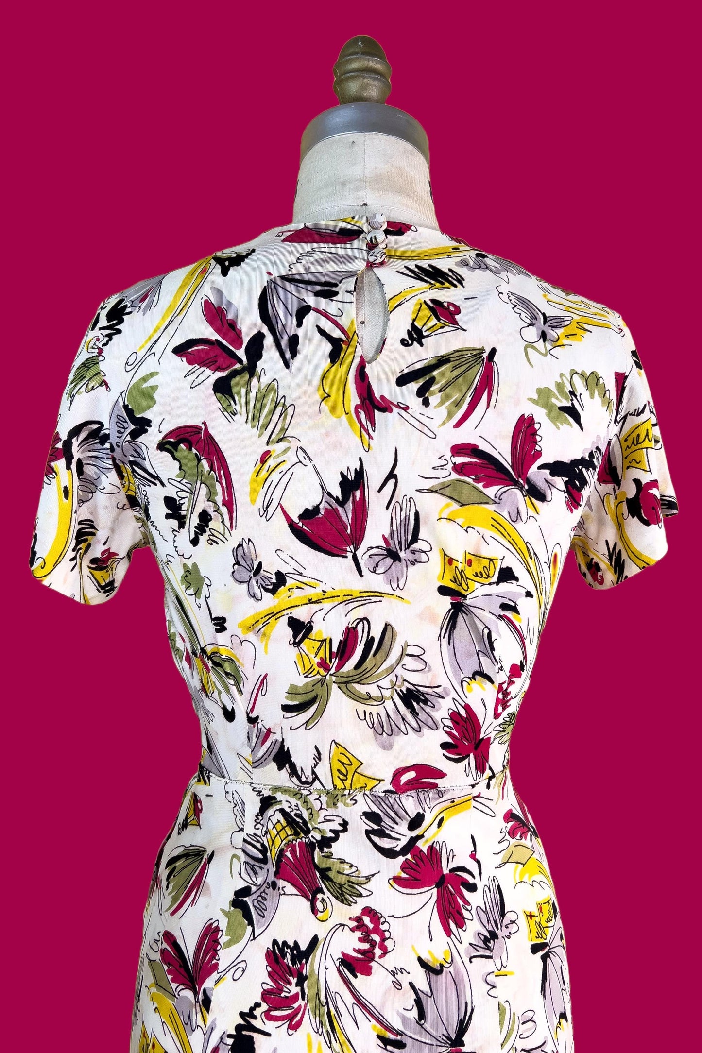 1940s Rayon Umbrella Dress