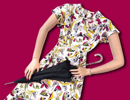 1940s Rayon Umbrella Dress